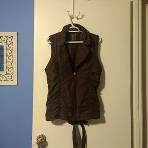 three hearts- Brown Puffer Vest